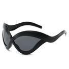 Óculos Óculos de festa Futuristic Wave Cat-Eye Black Óculos Óculos de festa Futuristic Wave Cat-Eye Black