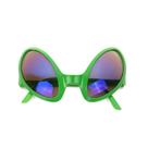 Óculos Óculos de festa iridescentes verdes em forma de alienígena