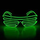 Óculos Persiana Led Verde Neon El Wire - Qualidade Premium Para Uso Profissional Em Eventos E Raves