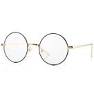 Óculos Pro Acme Retro, armação redonda de metal, lente transparente, dourada