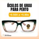 Óculos Quadrado Marília Grau +0,50 a +5,00 Feminino Leitura Hipermetropia Azul Leopardo
