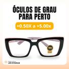 Óculos Quadrado Marília Grau +0,50 a +5,00 Feminino Leitura Hipermetropia Rosa com Preto