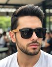Óculos Quadrado Masculino Tendencia De Sol Escuro Anos 90 P