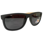 Óculos Quadrado Unissex Preto Fosco Emborrachado Polarizado 55mm