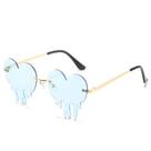 Óculos Rimless Heart Drip Light Blue Party Light 22g