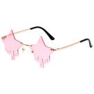 Óculos Rimless Star Drip Eyewear, fantasias de festa, lente rosa