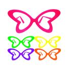 Óculos Sem Lentes Neon Colorido Borboleta - 10 Unidades