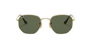 Oculos Sol 3548 Hexagonal Armação Dourado Lentes Verdes - Miami Sun