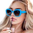 Óculos Sol Feminino Praia Lux Blogueira Tendência Moda Azul -