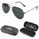oculos sol infantil preto menino aviador proteção uv + case casual social acetato qualidade premium verão praia presente