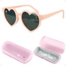 oculos sol infantil sereia vintage menina coração salmão proteção uv presente bege praia acetato verão criança casual