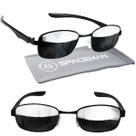 Óculos Sol masculino hype yakuza trap mafia metal + case estiloso preto praia qualidade premium formato retangular moda