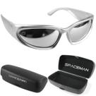 Oculos Sol Masculino Trap Rap Bale Y2k Hype Oval Ref + Case bieber estiloso qualidade premium original prateado acetato Oculos Sol Masculino Trap Rap Bale Y2k Hype Oval Ref + Case bieber estiloso qualidade premium original prateado acetato
