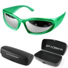 oculos sol masculino Trap ref Rap Y2k hype bale + case lentes espelhadas verde bieber moda presente original clubmaster
