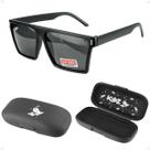 oculos sol proteção uv vintage menino infantil preto + case casual social acetato criança presente praia verão