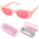 oculos sol social proteção uv vintage feminino praia + case acetato moda verão retrô presente delicado rosa transparente
