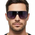 Óculos Sol Vintage Quadrado Policarbonato Lentes Proteção UV400