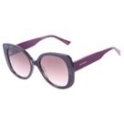 Óculos Solar Ana Hickmann Ah90013 C01 Roxo Brilho Lente Marrom Degradê -