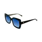 Óculos Solar Hickmann Fiorella 2 D21 Azul Brilho Demi Lente Azul Degradê