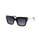 Óculos Solar Hickmann Jacinto 3 Hi90034 A01 Preto Brilho Lente Cinza Degradê