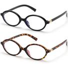 Óculos ViewJoy Retrô Oval Bloqueador de Luz Azul 2 Pares