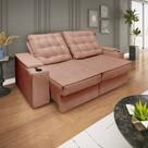 ofá Retrátil e Reclinável 2,30m com USB Conforto Premium para Sala, Assento Profundo e Design Moderno COR:CAPPUCCINO