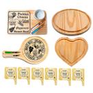 OFERTA DIA DAS MAES KIT 10 Tábuas Madeira Natural para Queijos, Frios, Vinhos, Grelhados, Hamburguer, Cozinha, Petiscos