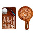 OFERTA KIT 2 Tábuas Madeira Frios e Queijos Rustico com pote e Tábua Premium Garfinhos, Cozinha, Pestiscos