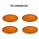 OFERTA KIT 4 Bandejas de Madeira Rustica para Forma de Pizza de 40cm