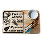 OFERTA KIT de Madeira Natural com pote e garfinhos Sortidos para Frios, Queijos, Petiscos, Cozinha, Mesa Posta