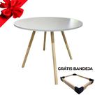 OFERTA Mesa de Madeira Redonda 90cm com Tampo Modelo Sophie, Estilosa GRÁTIS BANDEJA