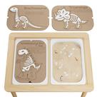 Ogears de mesa sensoriais Flisat Trofast com quebra-cabeça de dinossauros x3
