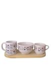 ogo de Xícara Chá Caneca Café e Tigela em Porcelana Decorada com Bandeja de Pinus ogo de Xícara Chá Caneca Café e Tigela em Porcelana Decorada com Bandeja de Pinus