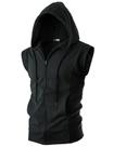 Ohoo Colete Masculino Slim Fit Sem Mangas com Capuz Leve com Zíper Oculto / DCF111 - PRETO - 2XL Ohoo Colete Masculino Slim Fit Sem Mangas com Capuz Leve com Zíper Oculto / DCF111 - PRETO - 2XL
