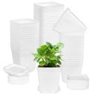 OJYUDD 72 unidades de 7x7x7,6 cm Vasos de plástico quadrados brancos para mudas