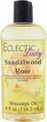 Óleo de massagem Eclectic Lady Sandalwood Rose 120 ml com óleo de amêndoa