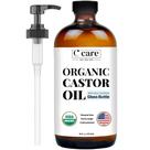 Óleo de rícino C CARE 100% puro orgânico prensado a frio 480 ml