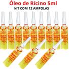 Óleo De Rícino Cabelo E Brilho 5ml - Kit C/ 12 Ampolas