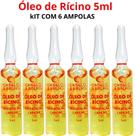 Óleo De Rícino Cabelo E Brilho 5ml - Kit C/ 6 Ampolas Óleo De Rícino Cabelo E Brilho 5ml - Kit C/ 6 Ampolas