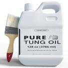 Óleo de tungue OAIEGSD 100% puro para madeira ao ar livre 3,78 L com escova Óleo de tungue OAIEGSD 100% puro para madeira ao ar livre 3,78 L com escova
