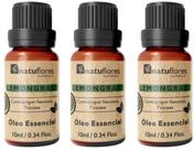 ÓLEO ESSENCIAL LEMONGRASS 10ml NATUFLORES KIT 3UND ÓLEO ESSENCIAL LEMONGRASS 10ml NATUFLORES KIT 3UND