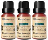 OLEO ESSENCIAL MENTA PIPERITA PURO 10ml NATUFLORES KIT 3 UND