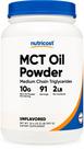 Óleo MCT em pó Nutricost 907g (907mL) Zero carboidratos líquidos, cetose