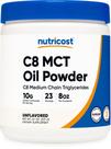 Óleo MCT em pó Nutricost C8 95% 200mL 23 porções