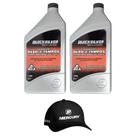 Óleo Náutico Original Mercury Quicksilver Tcw3 2 Tempos Kit Com 02 Litros + Boné Mercury