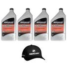 Óleo Náutico Original Mercury Quicksilver Tcw3 2 Tempos Kit Com 04 Litros + Boné Mercury