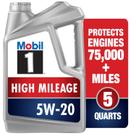 Óleo para Motor Mobil 1 High Mileage Full Synthetic 5W-20 4,7 L Óleo para Motor Mobil 1 High Mileage Full Synthetic 5W-20 4,7 L