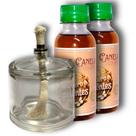 Óleo repelente 2x120ml+1 lamparina decorativa de vidro 100ml