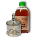 Óleo repelente de insetos 1x500ml+ lamparina de vidro 100ml