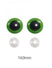 Olho para amigurumi verde 14mm - 10 pares de olhos